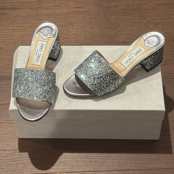 Jimmy Choo Women’s Sequined Minea 45 Slippers Size 37.5/7.5 - Picture 4 of 12